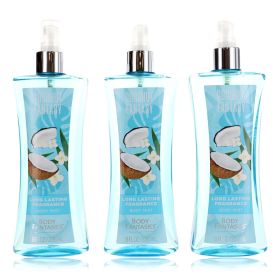 Coconut Fantasy by Body Fantasies, 3 x 8 oz Fragrance Body Spray for Women